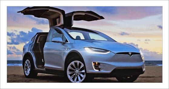 SUV with driver Tesla Model X Magnum Normandie